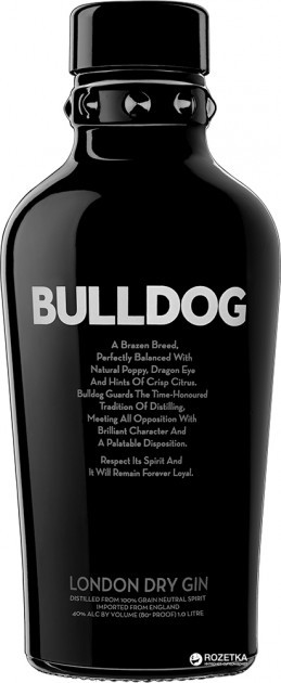 Bulldog Gin 40% 1 l (čistá fľaša)